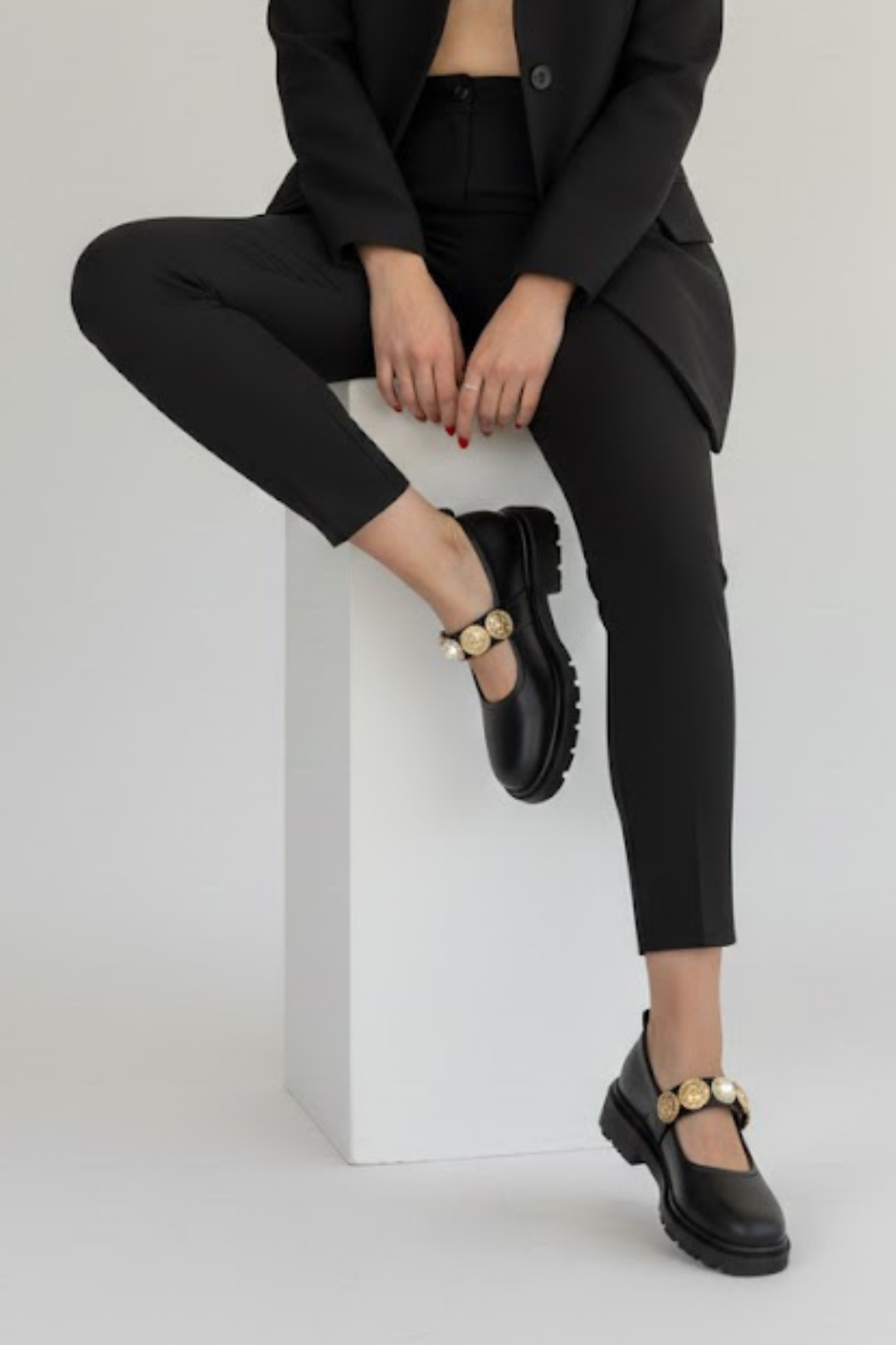 Okira Kadın Siyah Tokalı Oxford Ayakkabı