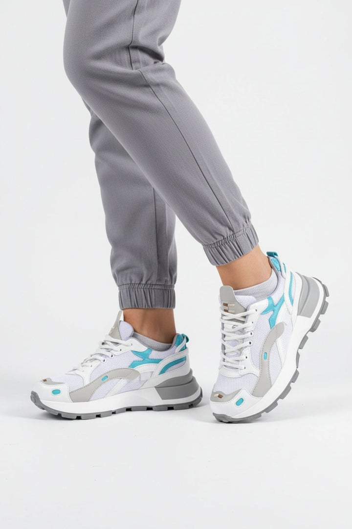 Luther Kadın Triko Desenli Beyaz Multi Spor Ayakkabı