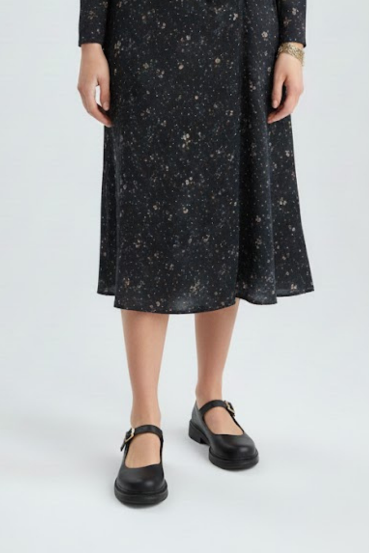 Yokox Kadın Siyah Tokalı Oxford Ayakkabı