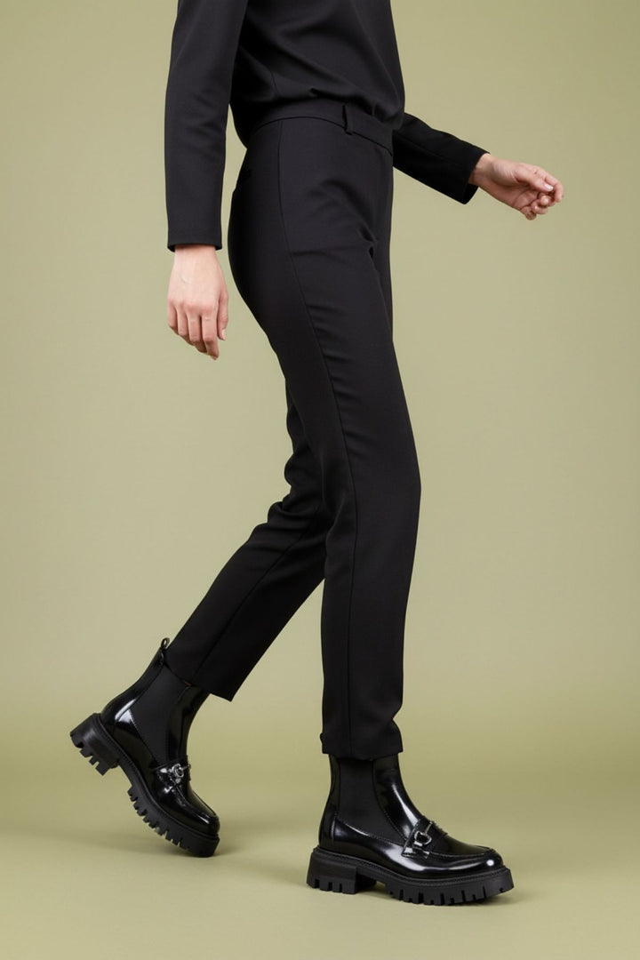 Mephen Kadın Bilekten Lastikli Rugan Siyah Bot