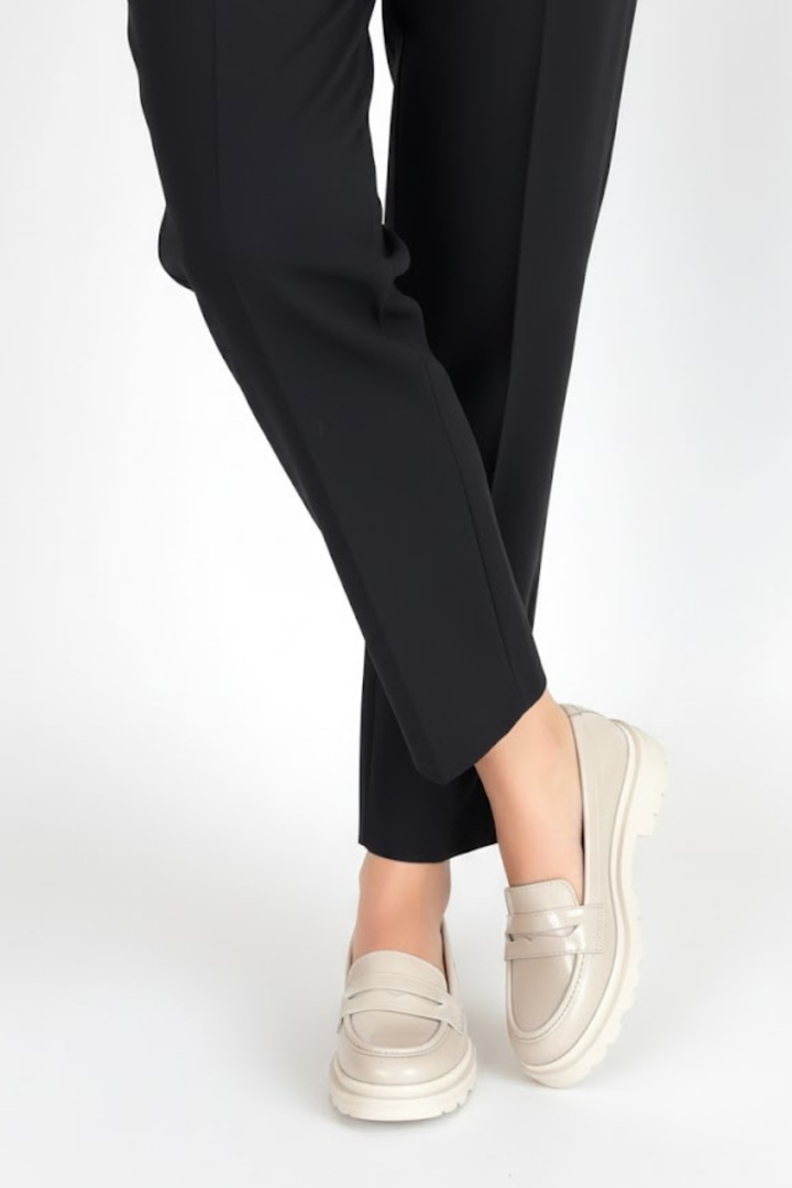 Narli Kadın Bej Rugan Kalın Tabanlı Oxford Ayakkabı