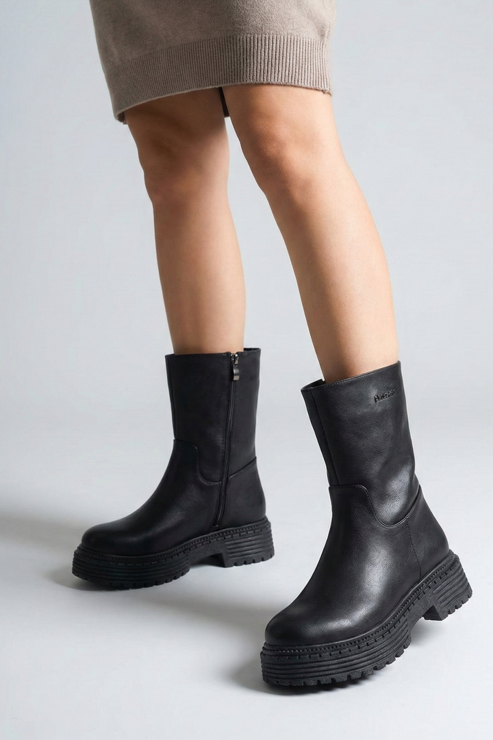 Pierre Cardin Anyek Kadın Kalın Tabanlı Siyah Bot PC-52063