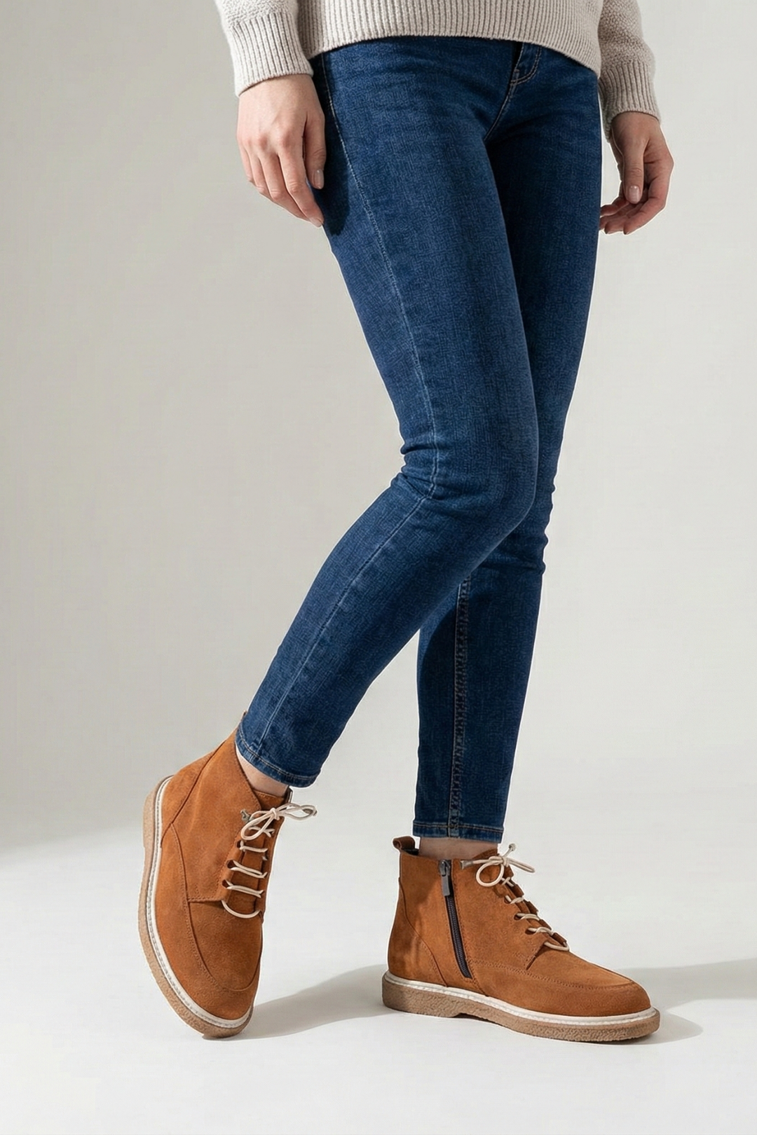 Destini Kadın Hakiki Süet Deri Taba Bot