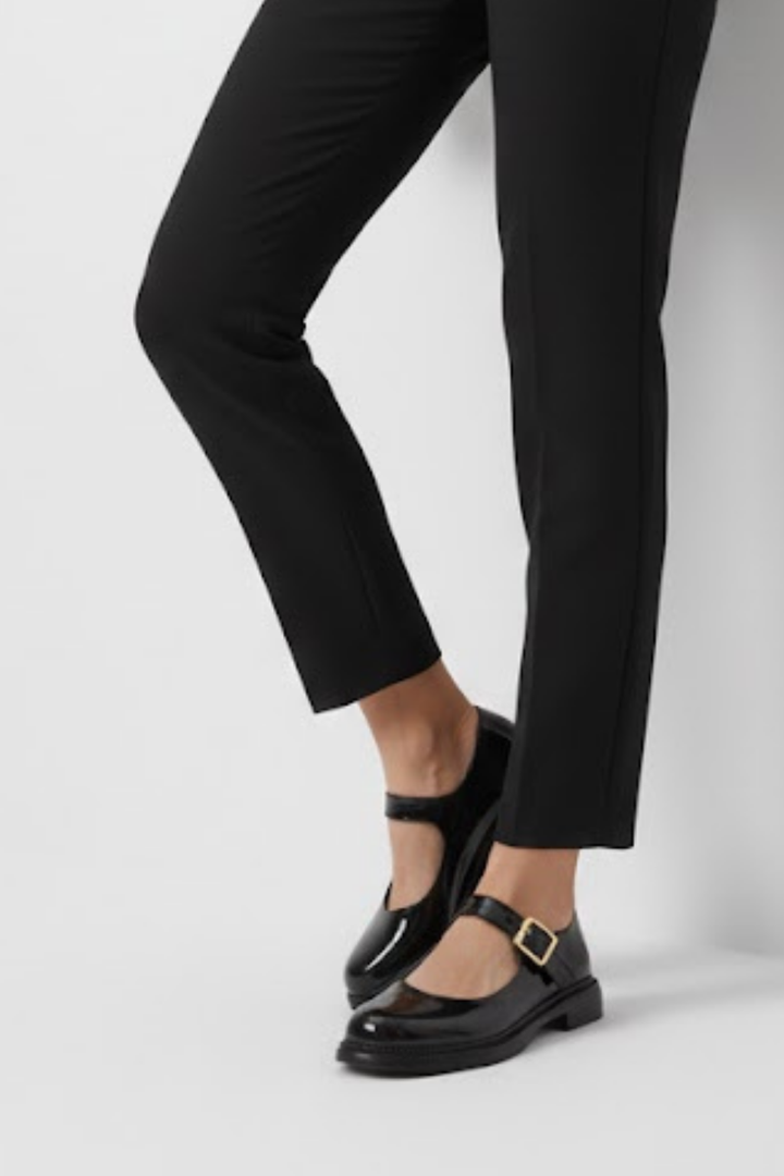 Yokox Kadın Siyah Rugan Tokalı Oxford Ayakkabı