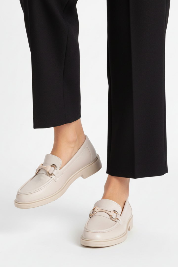 Tanta Bej Kadın Loafer Ayakkabı
