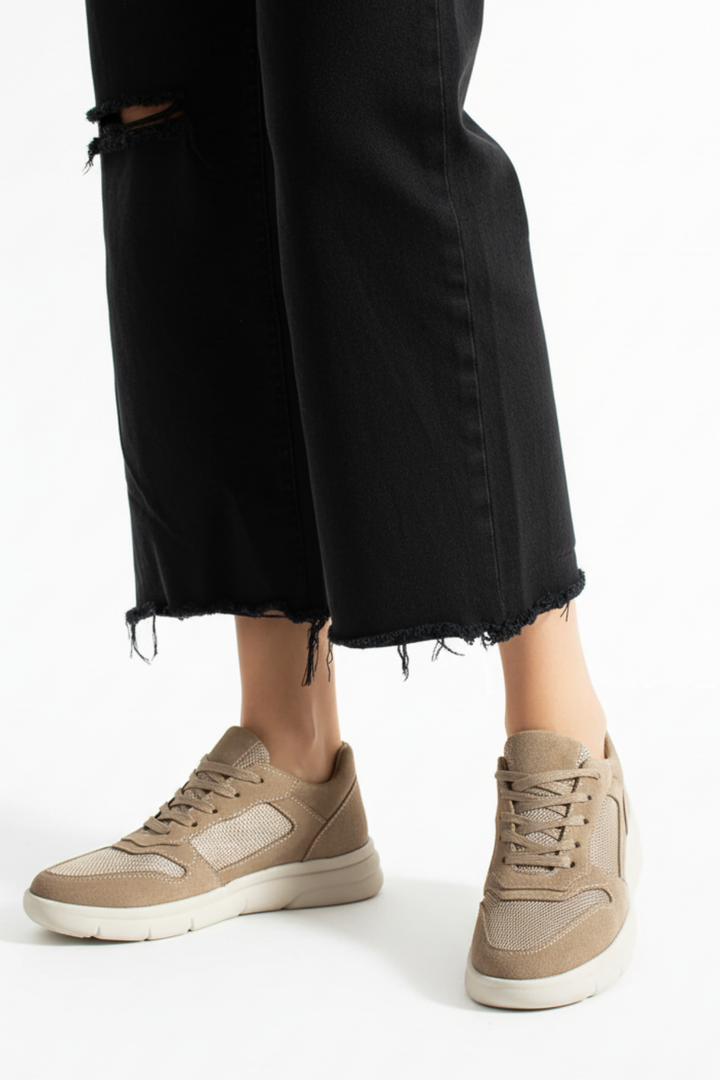 Thaes Kadın Hakiki Süet Deri Vizon Spor Ayakkabı