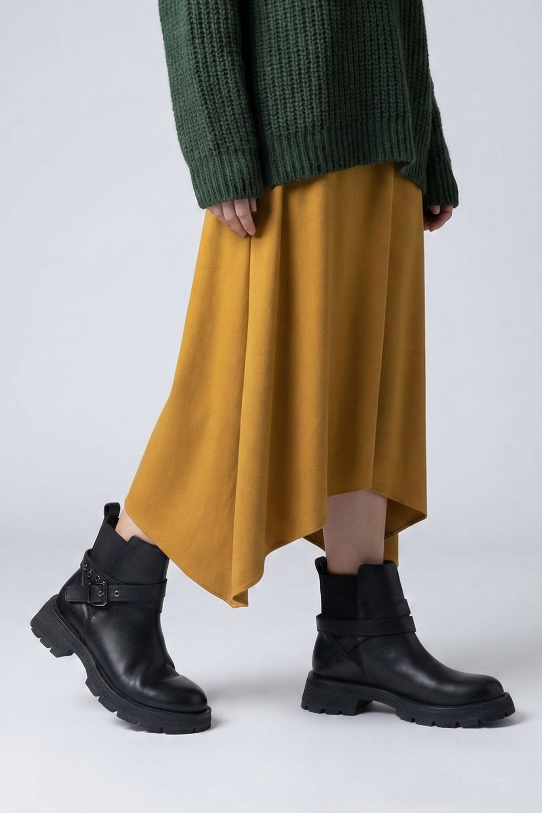 Layza Kadın Kalın Tabanlı Siyah Bot