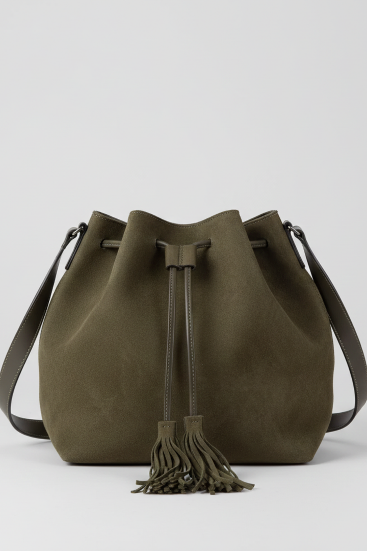 Bender Kadın Hakiki Süet Deri Çapraz Çanta