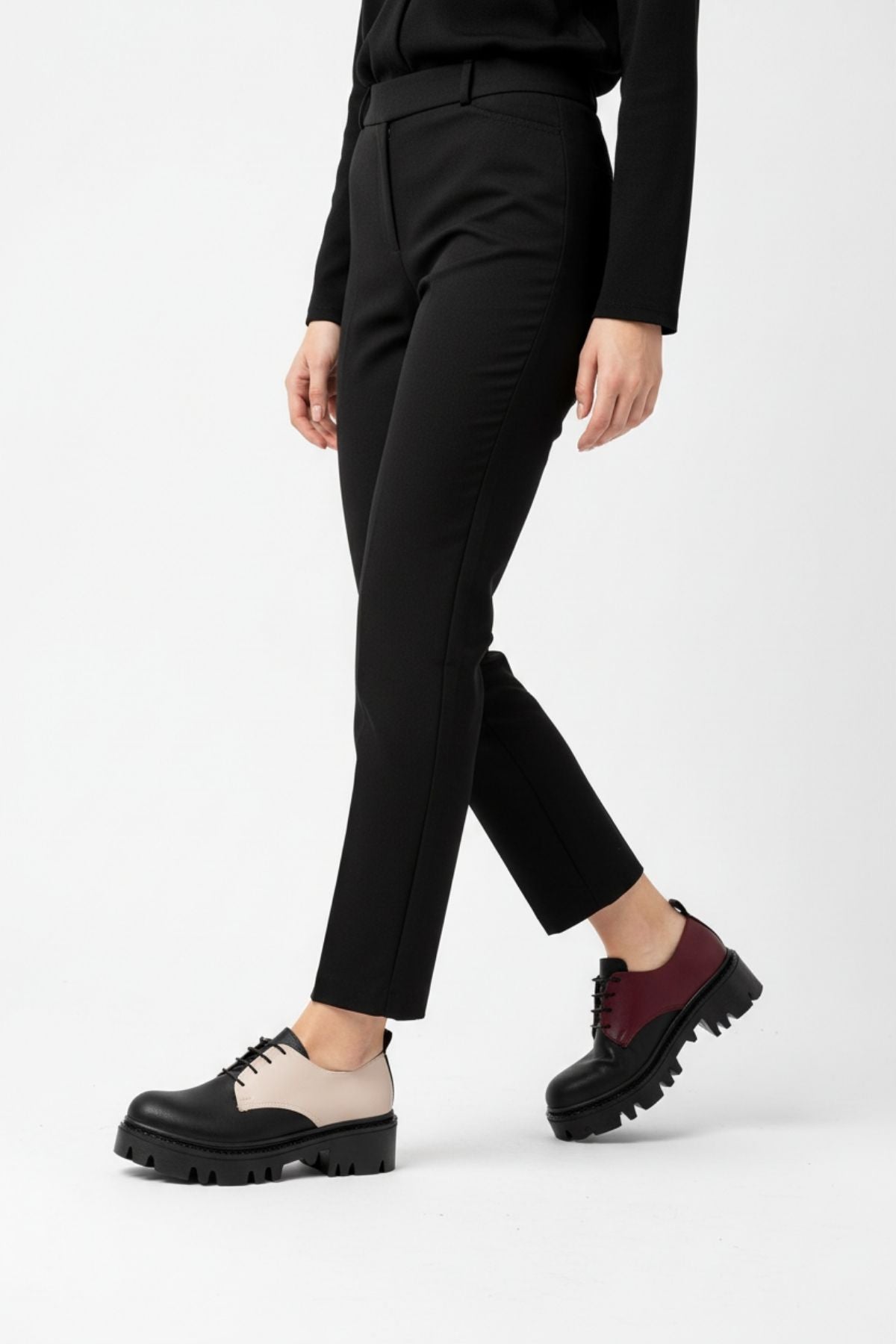 Apsely Siyah Garni Bağcıklı Günlük Yüksek Tabanlı Loafer Ayakkabı