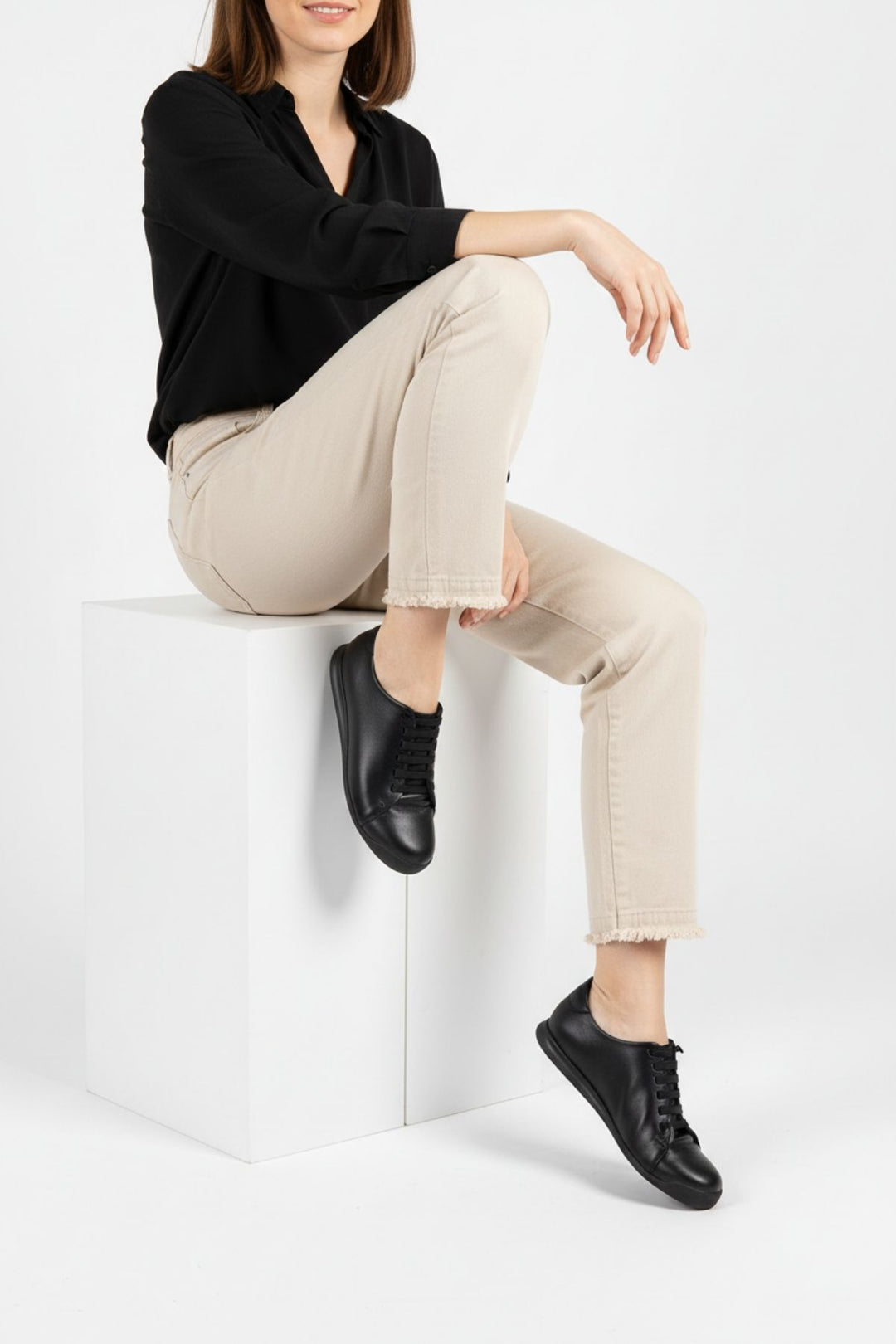 İmura Kadın Hakiki Deri Siyah Günlük Ayakkabı