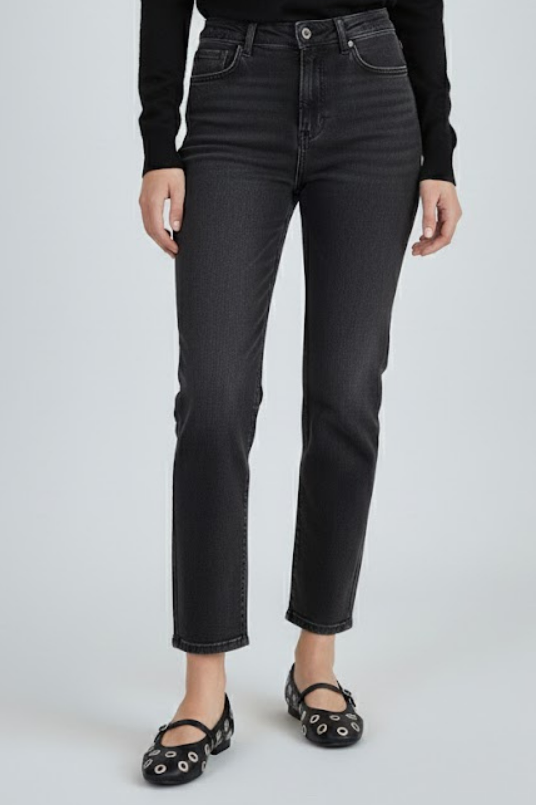 Tinta Kadın Siyah Metal Delikli Babet Ayakkabı