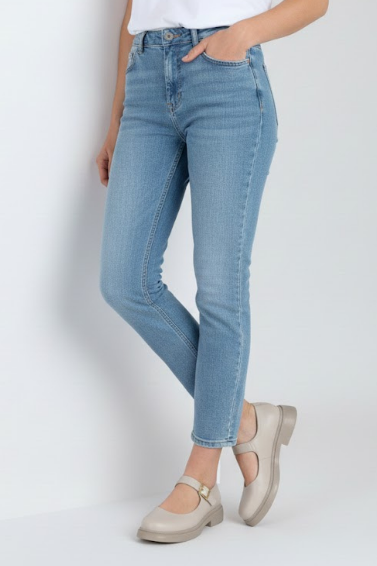 Yokox Kadın Bej Tokalı Oxford Ayakkabı