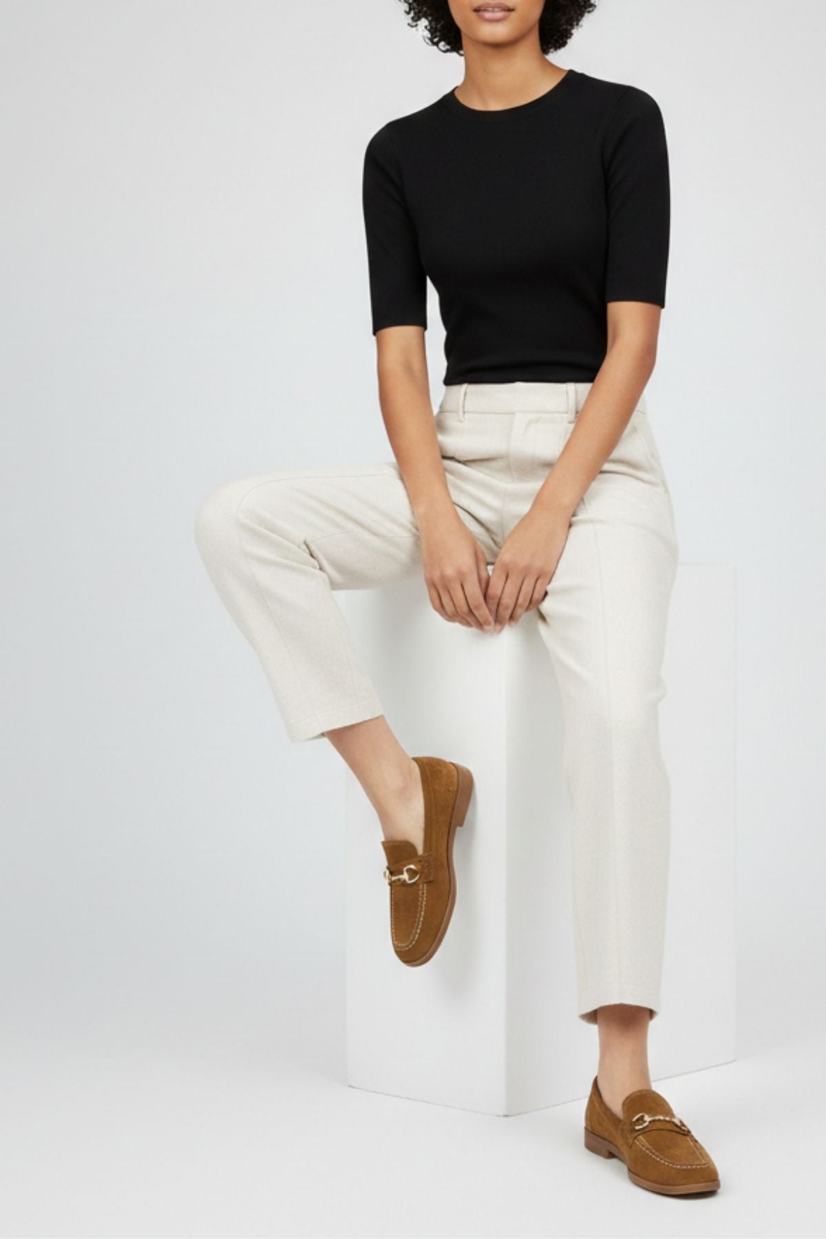 Malik Kadın Tokalı Süet Hardal Loafer Ayakkabı