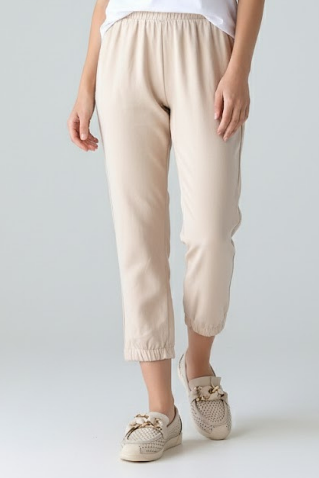 Riwan Kadın Bej Zincir Detaylı Babet Ayakkabı