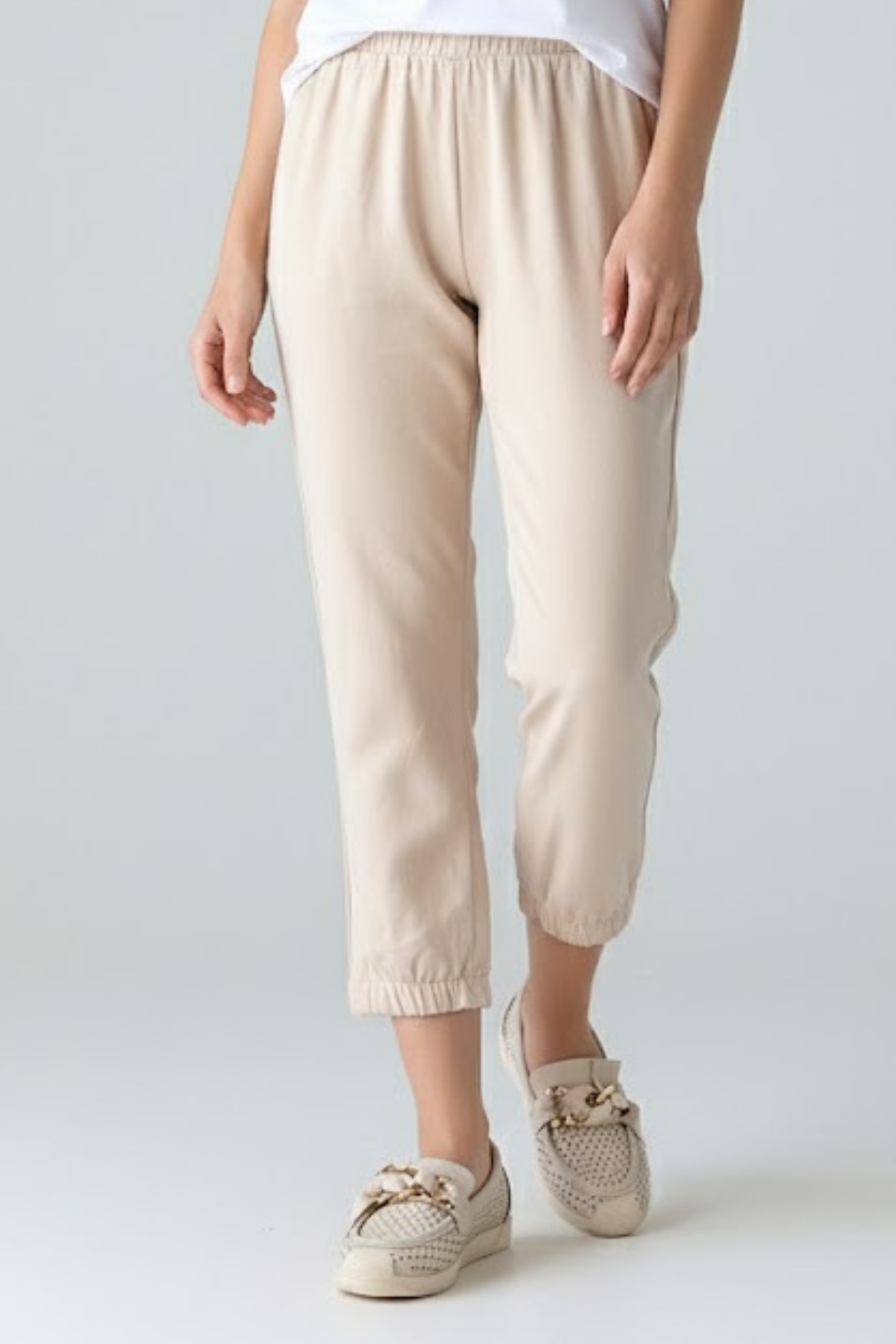 Riwan Kadın Bej Zincir Detaylı Babet Ayakkabı