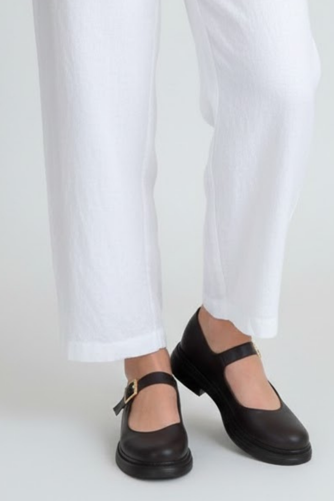 Yokox Kadın Kahverengi Tokalı Oxford Ayakkabı