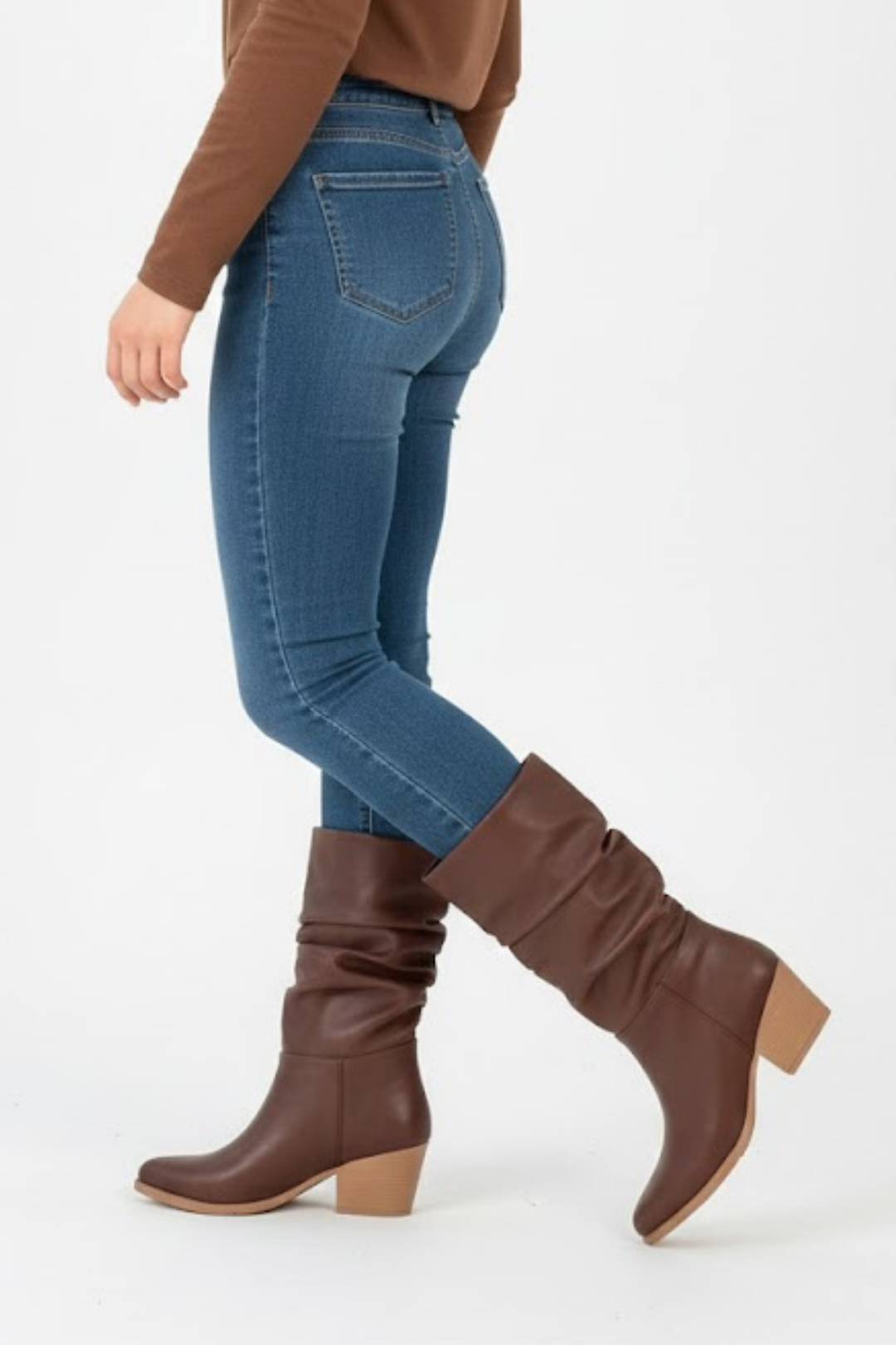 Yior Kadın Kahverengi Körüklü Topuklu Bot