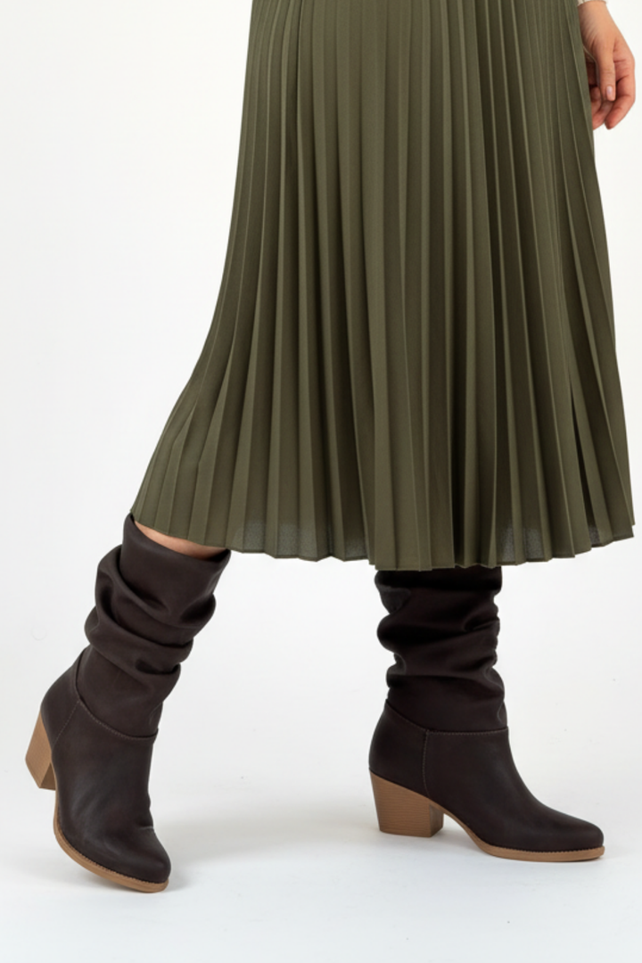 Yior Acı Kahve Nubuk Topuklu Bot