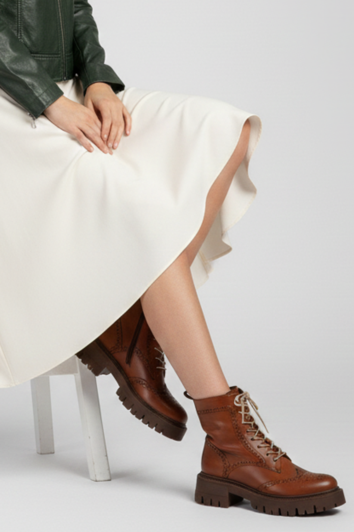 Taros Kadın Fermuarlı Taba Bot