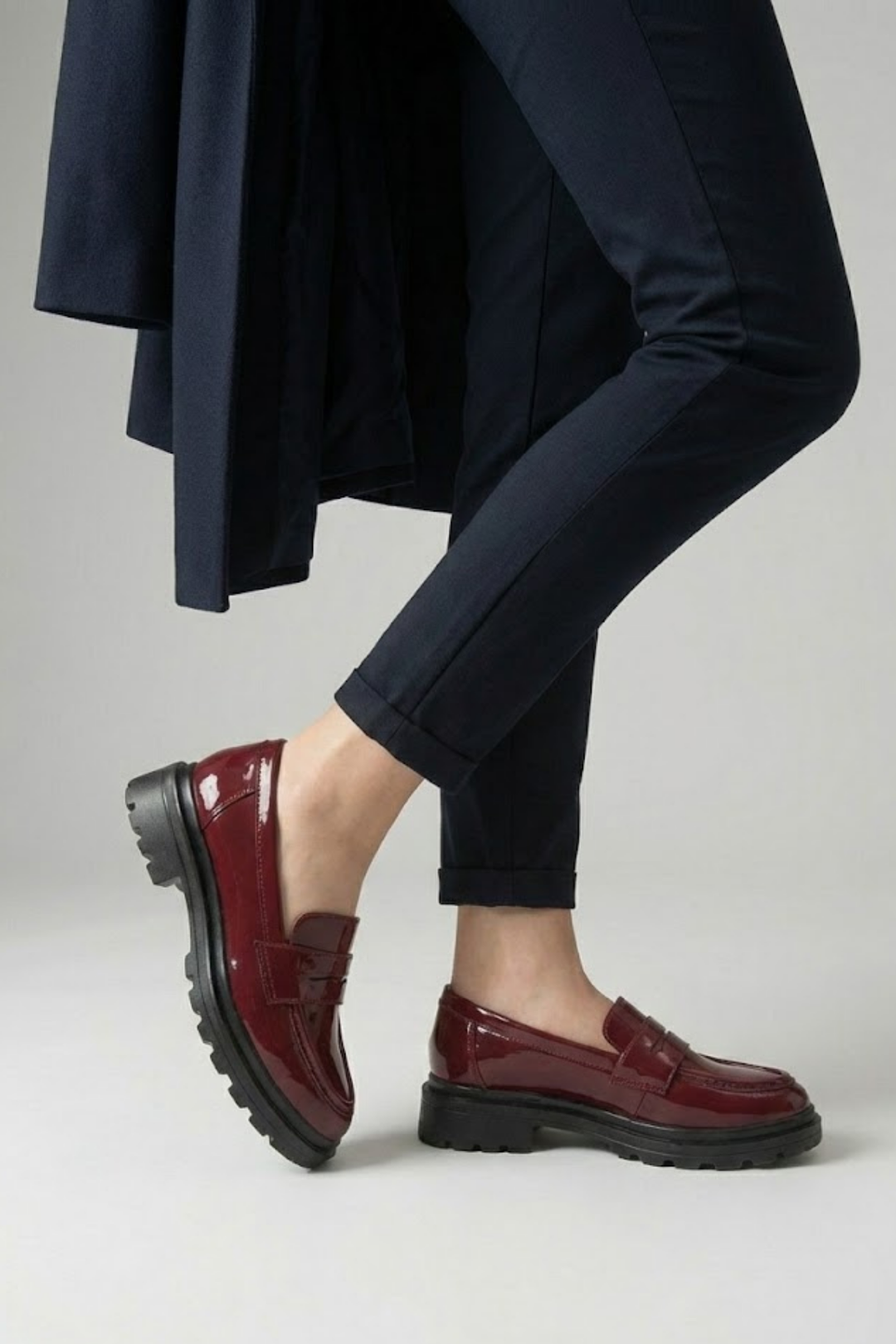 Narli Kadın Bordo Rugan Kalın Tabanlı Oxford Ayakkabı