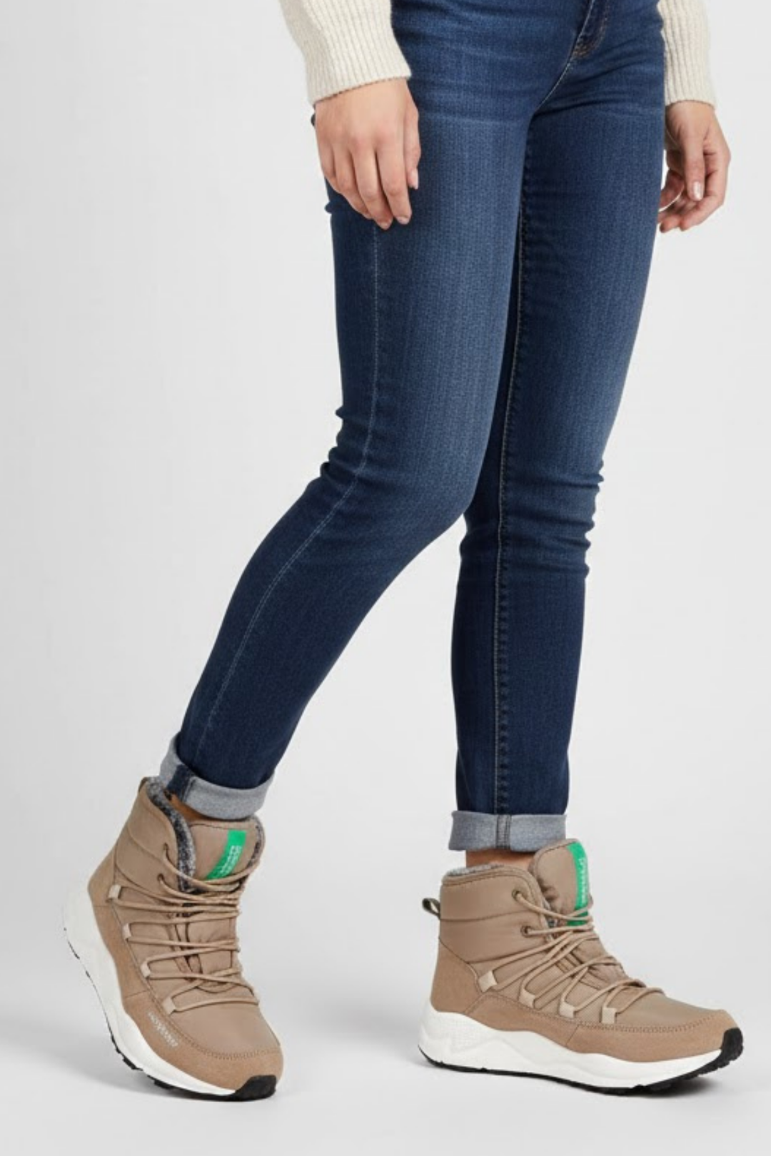 Benetton Ceri Kadın Paraşüt Kumaş Bej Bot BNI-11156