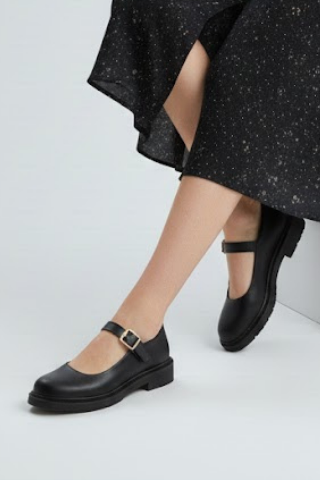 Yokox Kadın Siyah Tokalı Oxford Ayakkabı