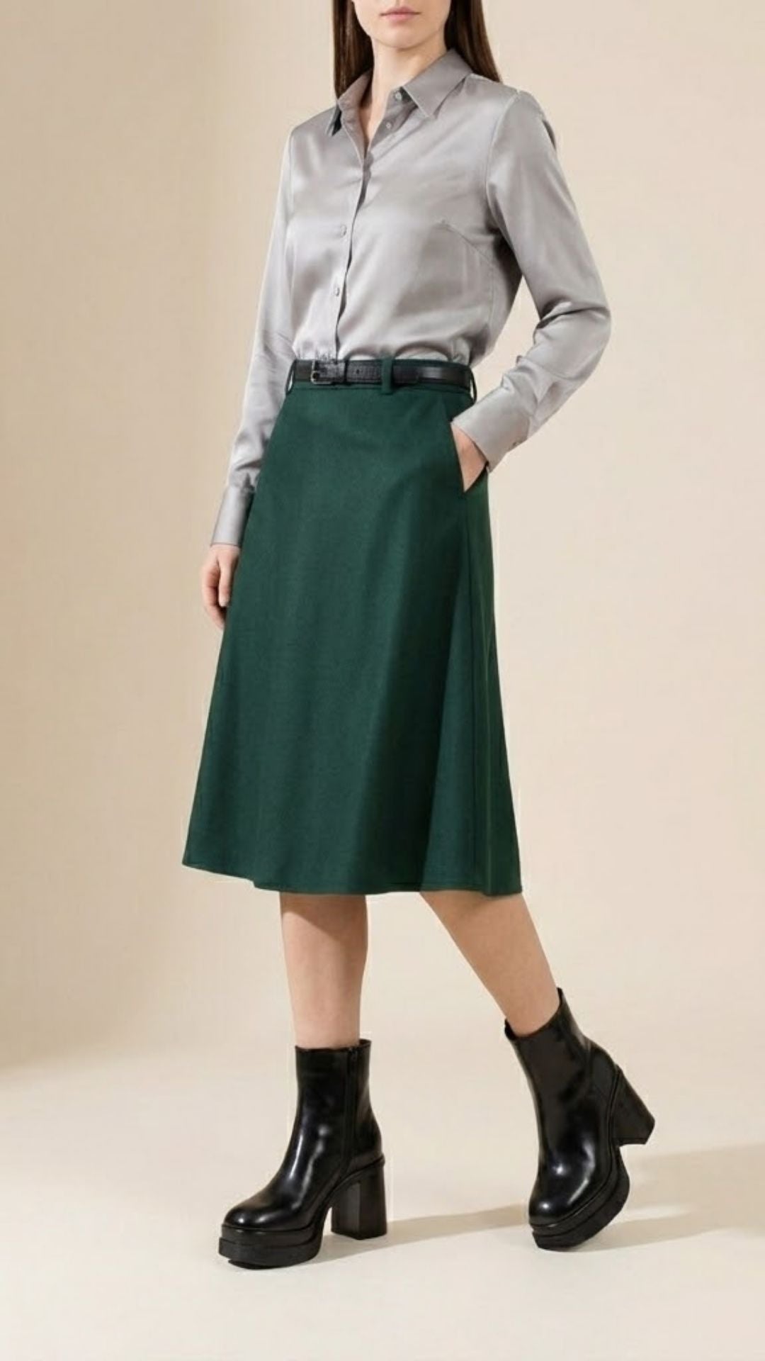 Lavzer Kadın Kalın Topuklu Siyah Bot