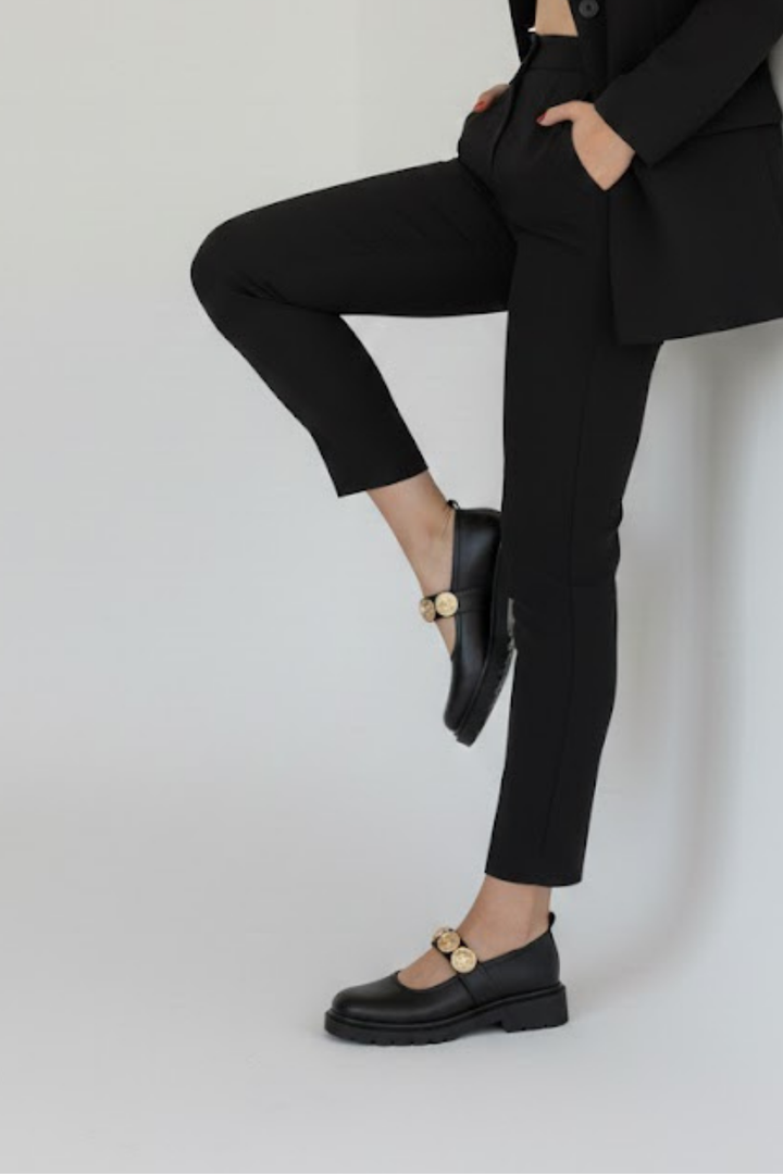 Okira Kadın Siyah Tokalı Oxford Ayakkabı