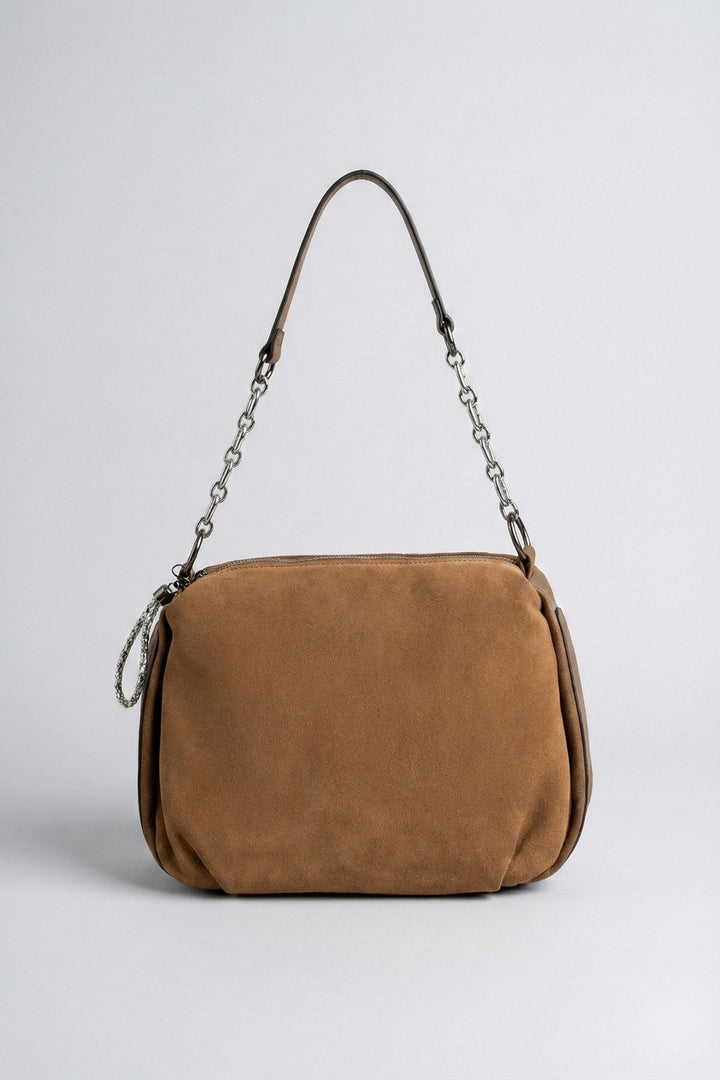 İnsigne Kadın Hakiki Süet Zincir Askılı Omuz Çantası ve Çapraz Çanta