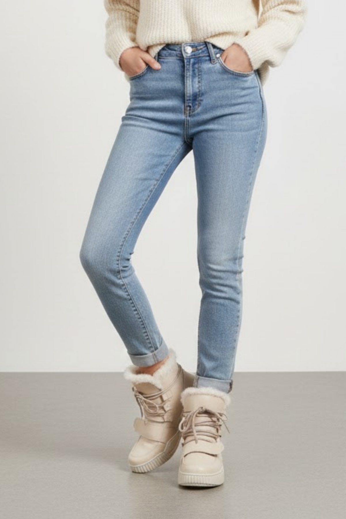 Zacun Kadın Kürklü Bej Bot