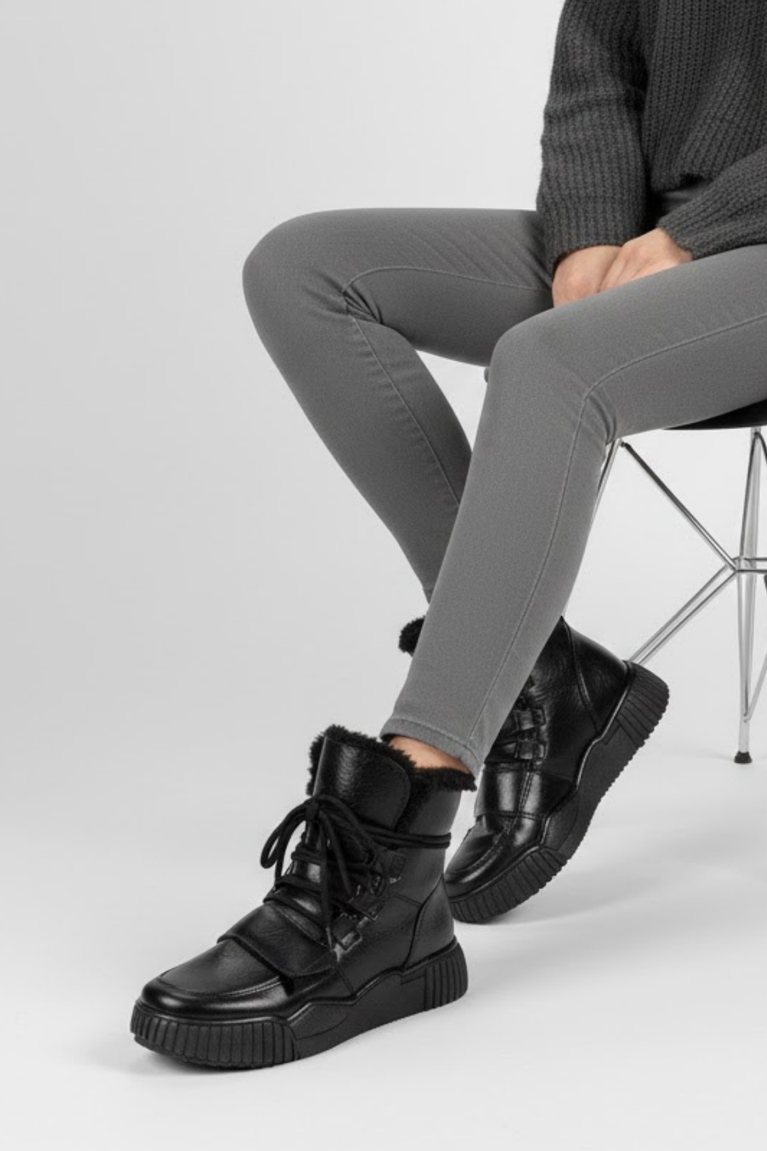 Zacun Kadın Kürklü Siyah Bot