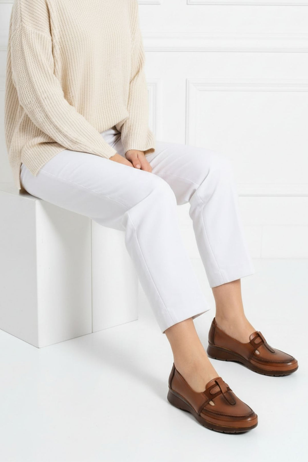 Adey Kadın Hakiki Deri Taba Günlük Ayakkabı