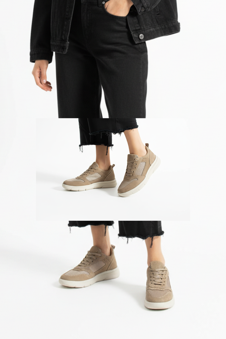 Thaes Kadın Hakiki Süet Deri Vizon Spor Ayakkabı