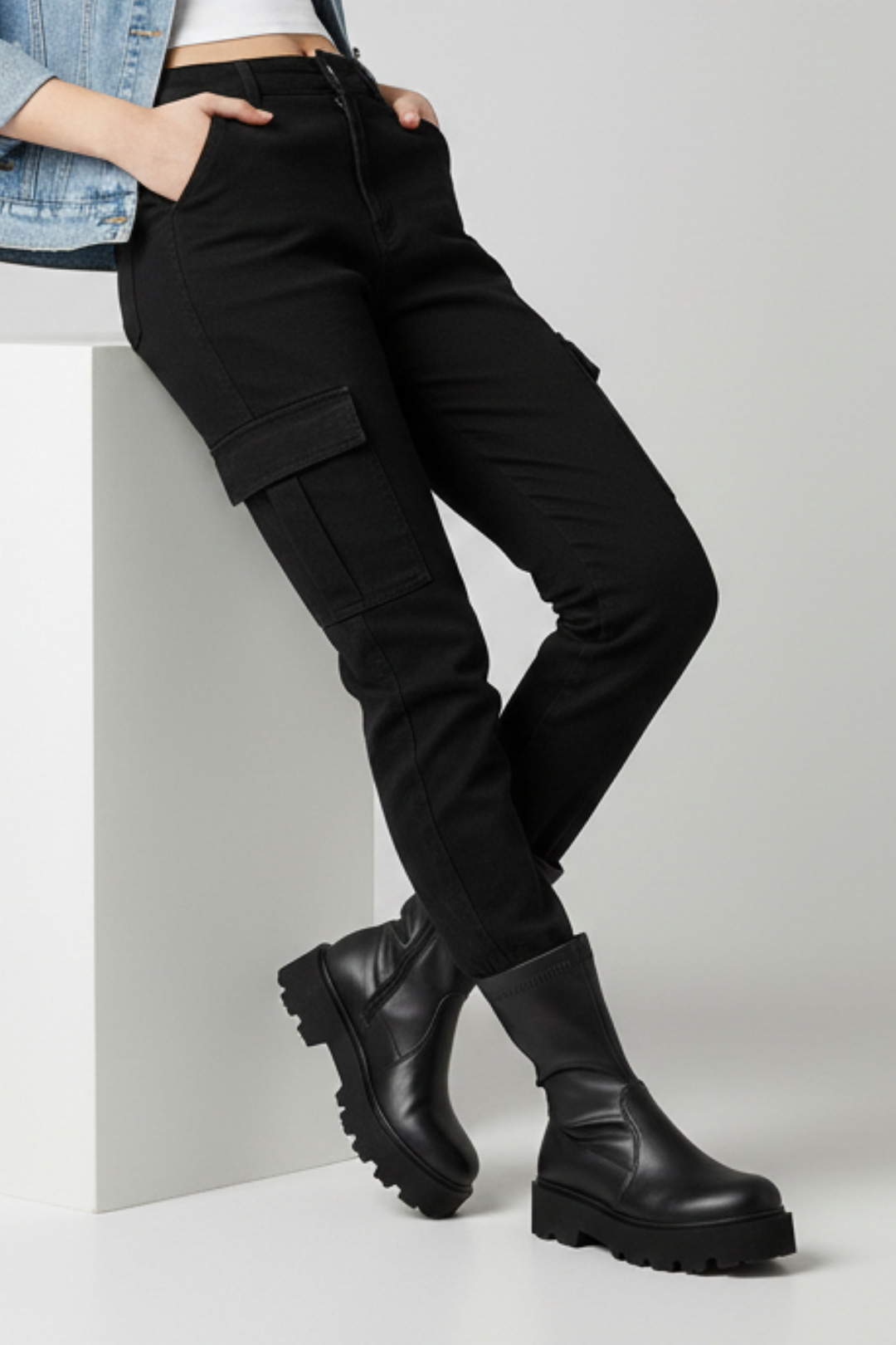 Volim Kadın Kalın Tabanlı Siyah Bot