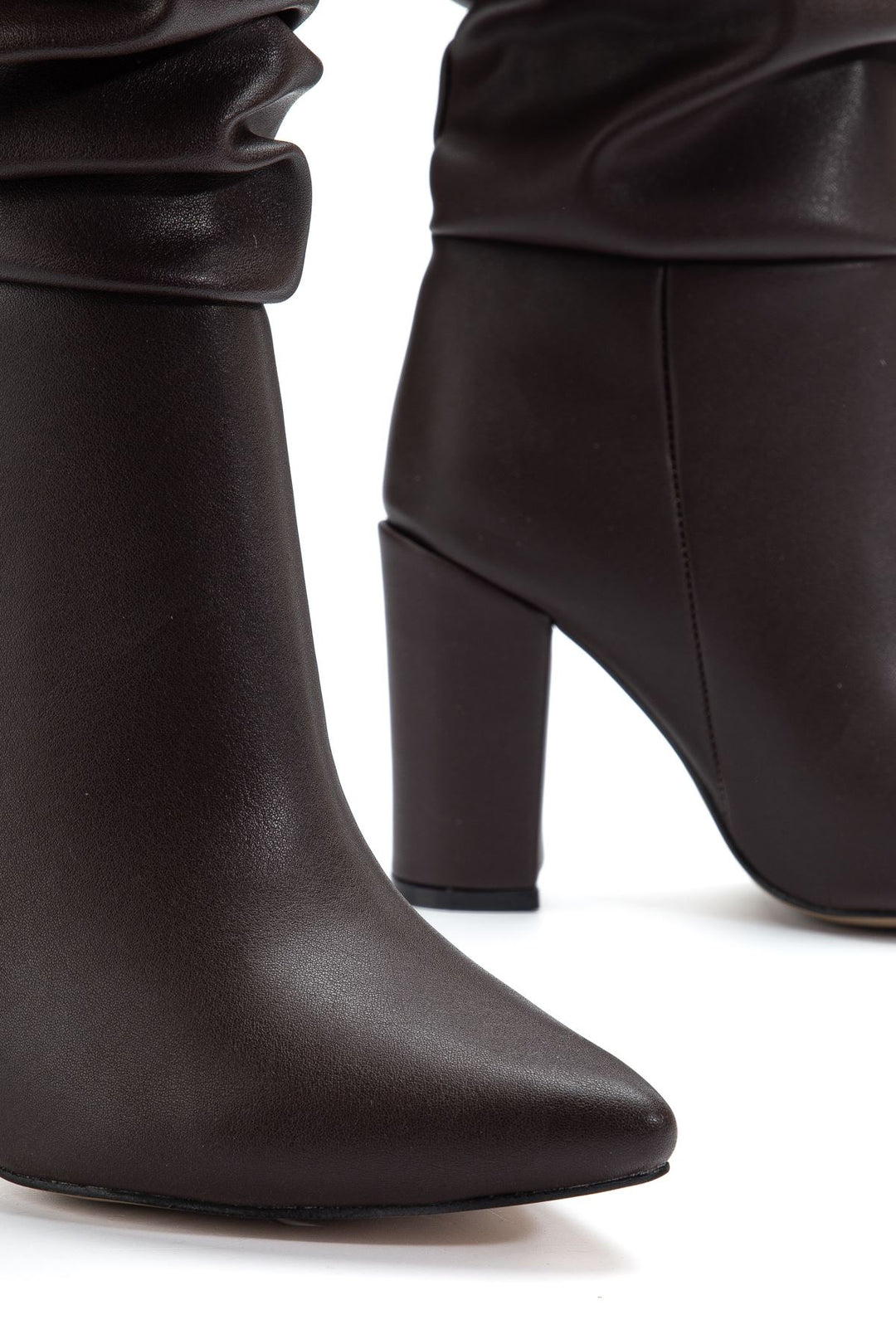 Jarnes Kadın Kahve Körüklü Kalın Topuklu Çizme