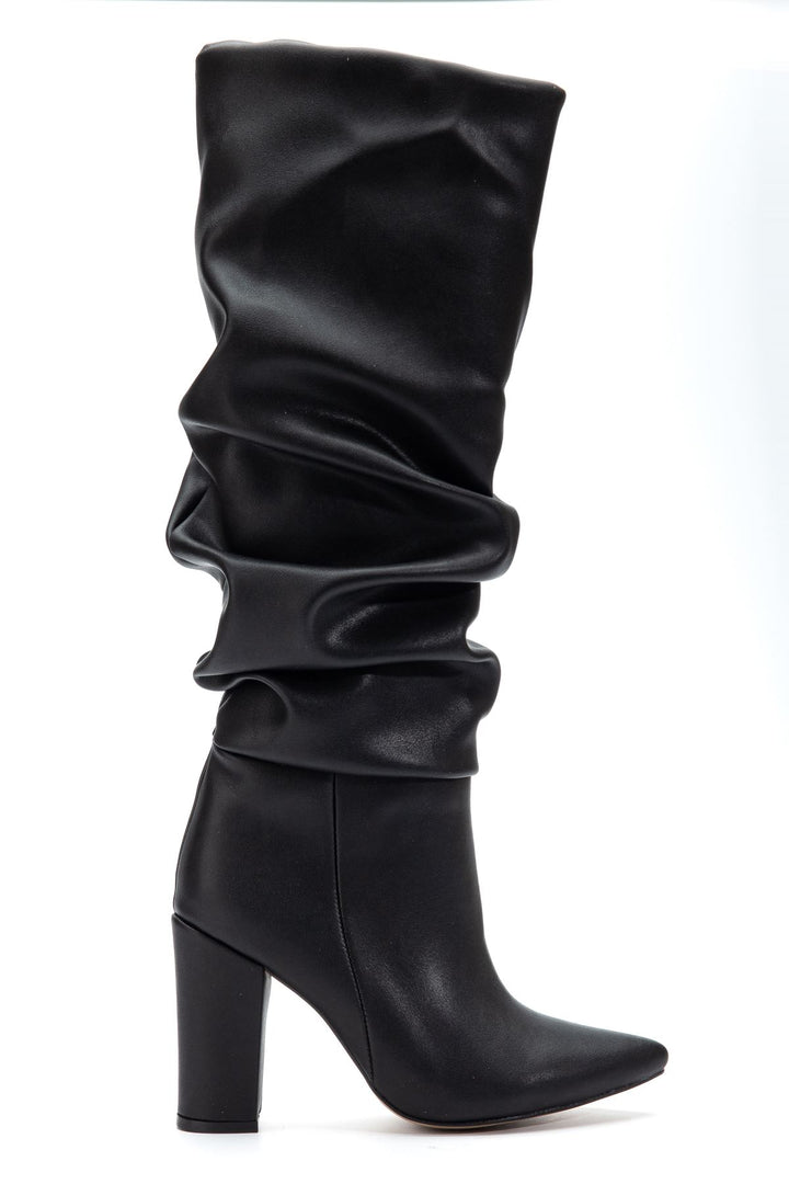 Jarnes Kadın Siyah Körüklü Kalın Topuklu Çizme