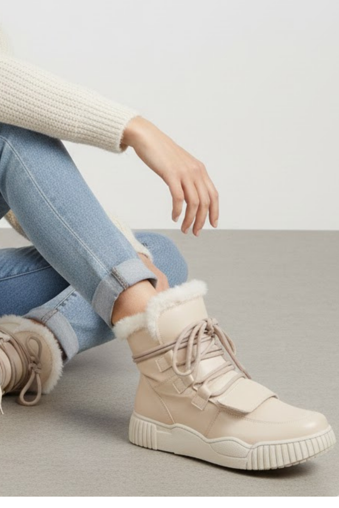 Zacun Kadın Kürklü Bej Bot