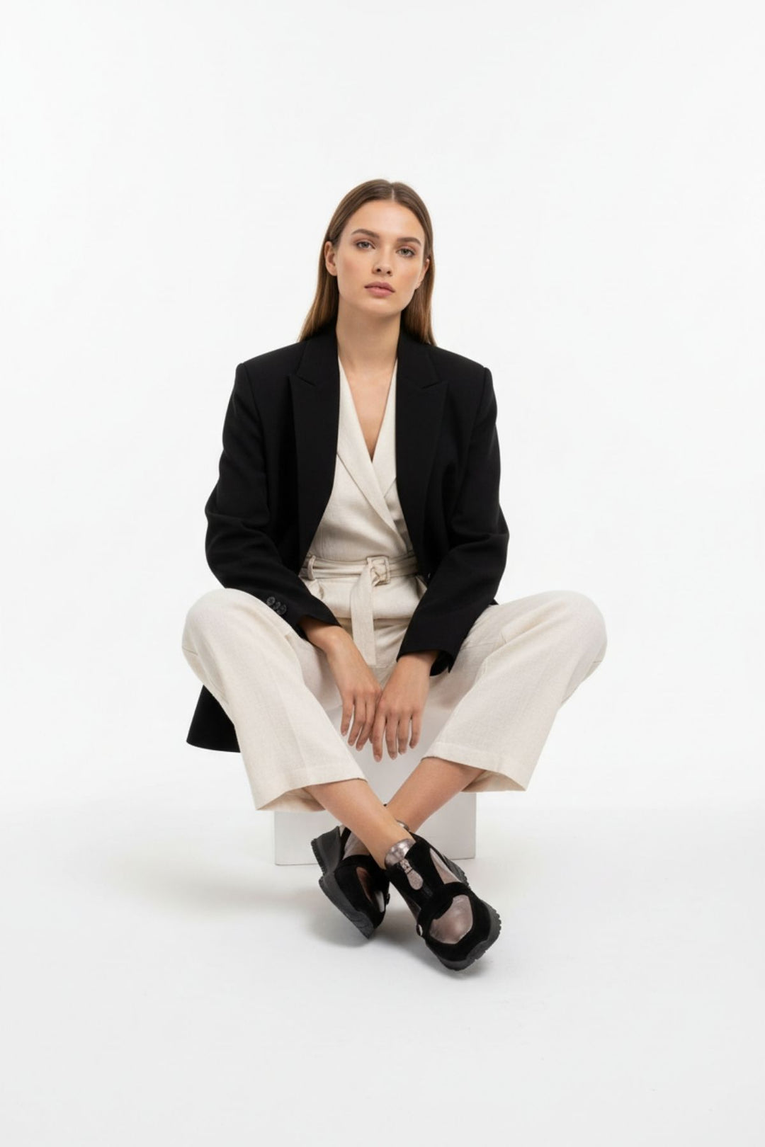 Robigo Kadın Hakiki Süet Deri Siyah Spor Ayakkabı