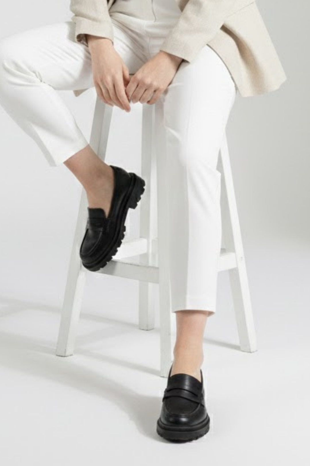 Narli Kadın Siyah Kalın Tabanlı Oxford Ayakkabı