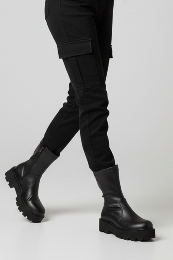 Volim Kadın Kalın Tabanlı Siyah Bot