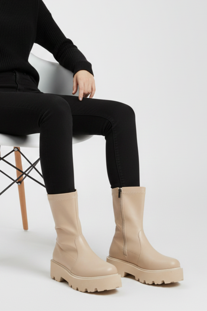 Volim Kadın Kalın Tabanlı Bej Bot