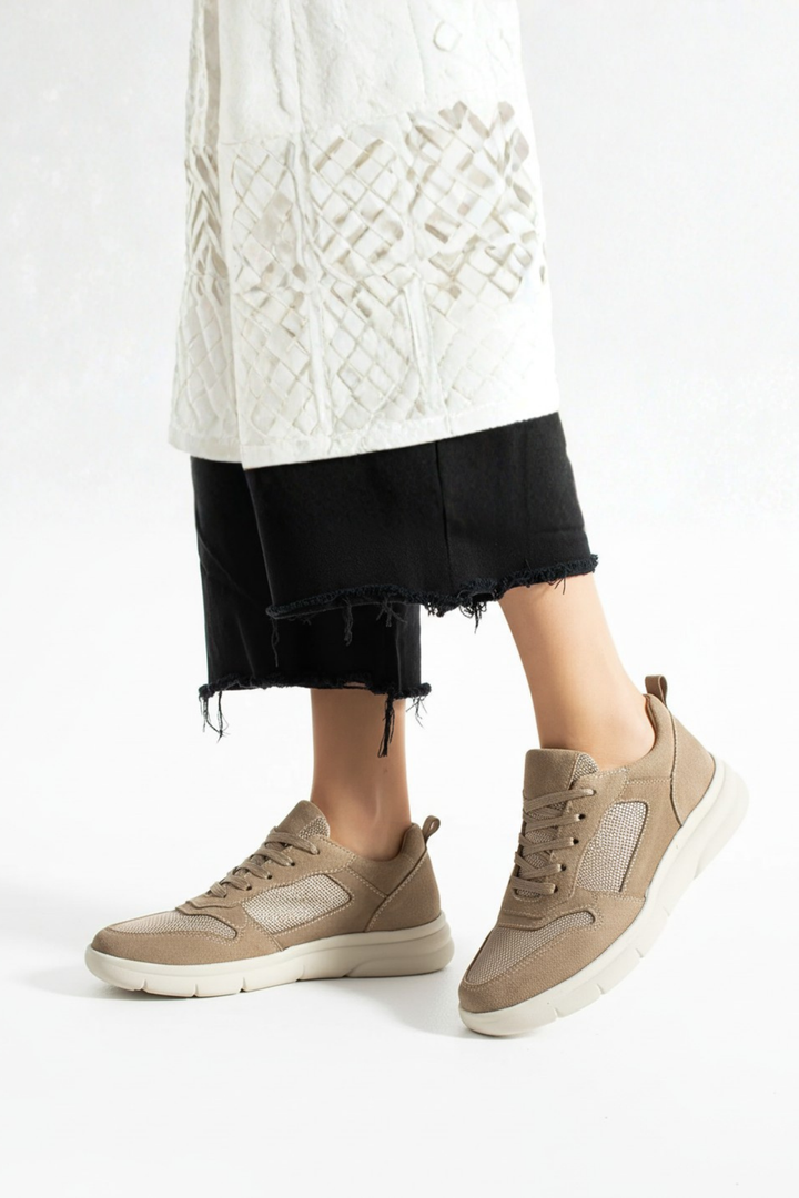 Thaes Kadın Hakiki Süet Deri Vizon Spor Ayakkabı