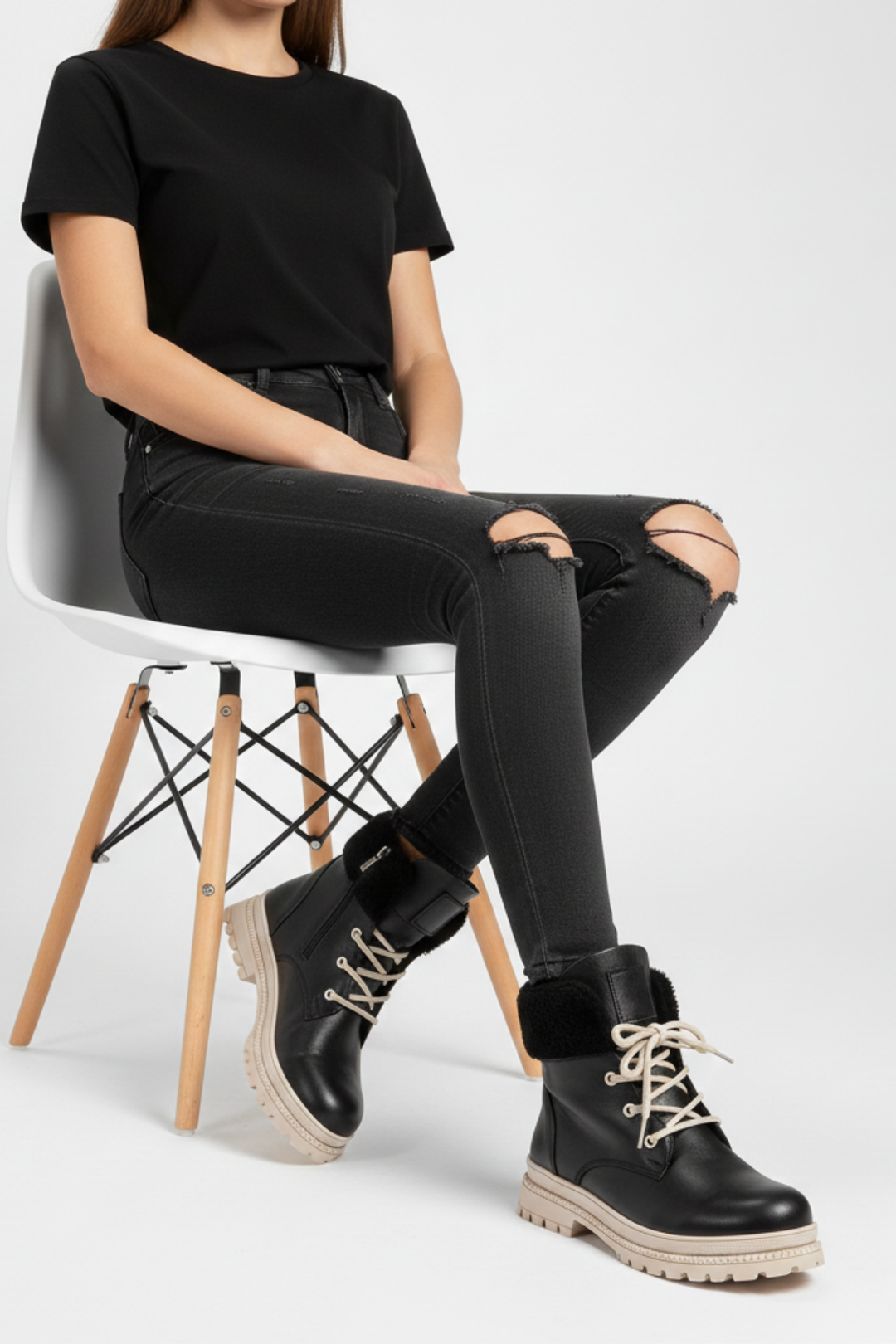 Madison Kadın Kalın Tabanlı Siyah Bot