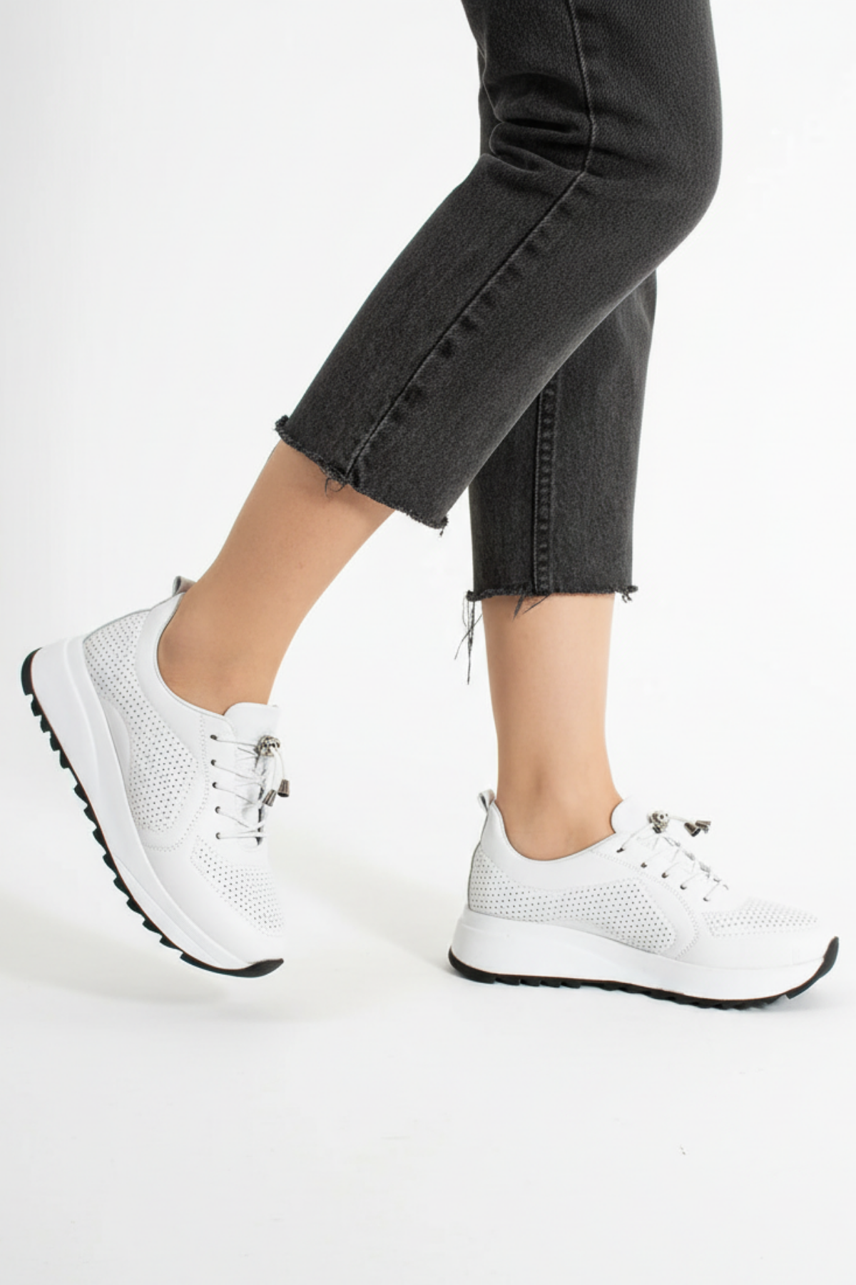 Bacha Kadın Hakiki Deri Beyaz Spor Ayakkabı