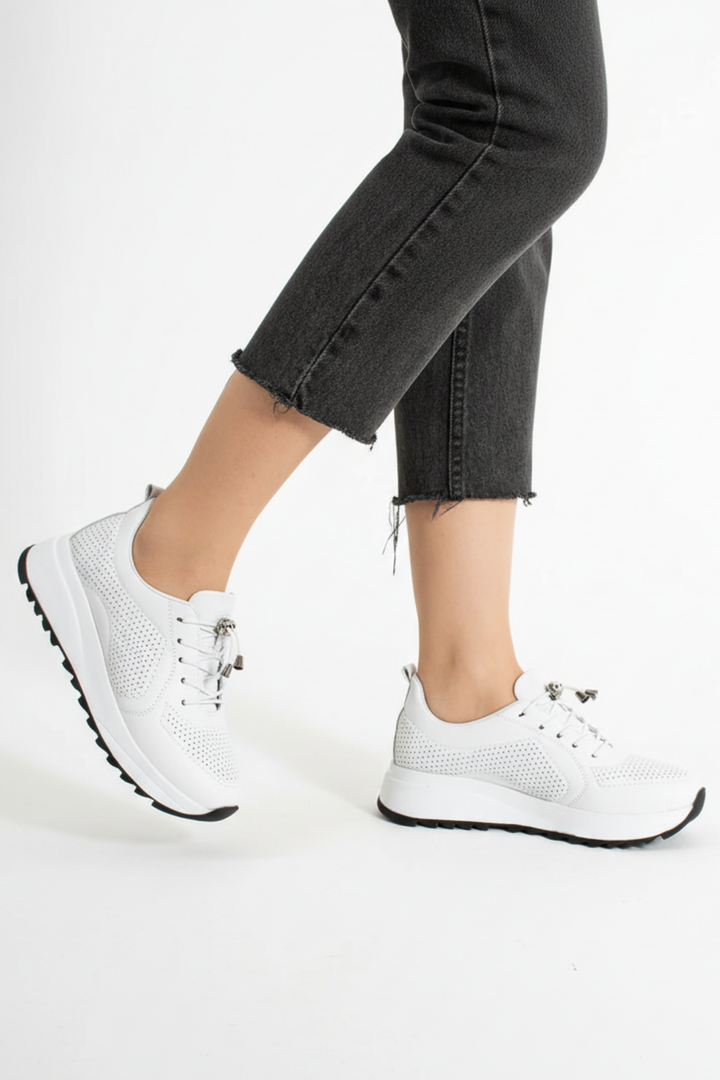 Bacha Kadın Hakiki Deri Beyaz Spor Ayakkabı