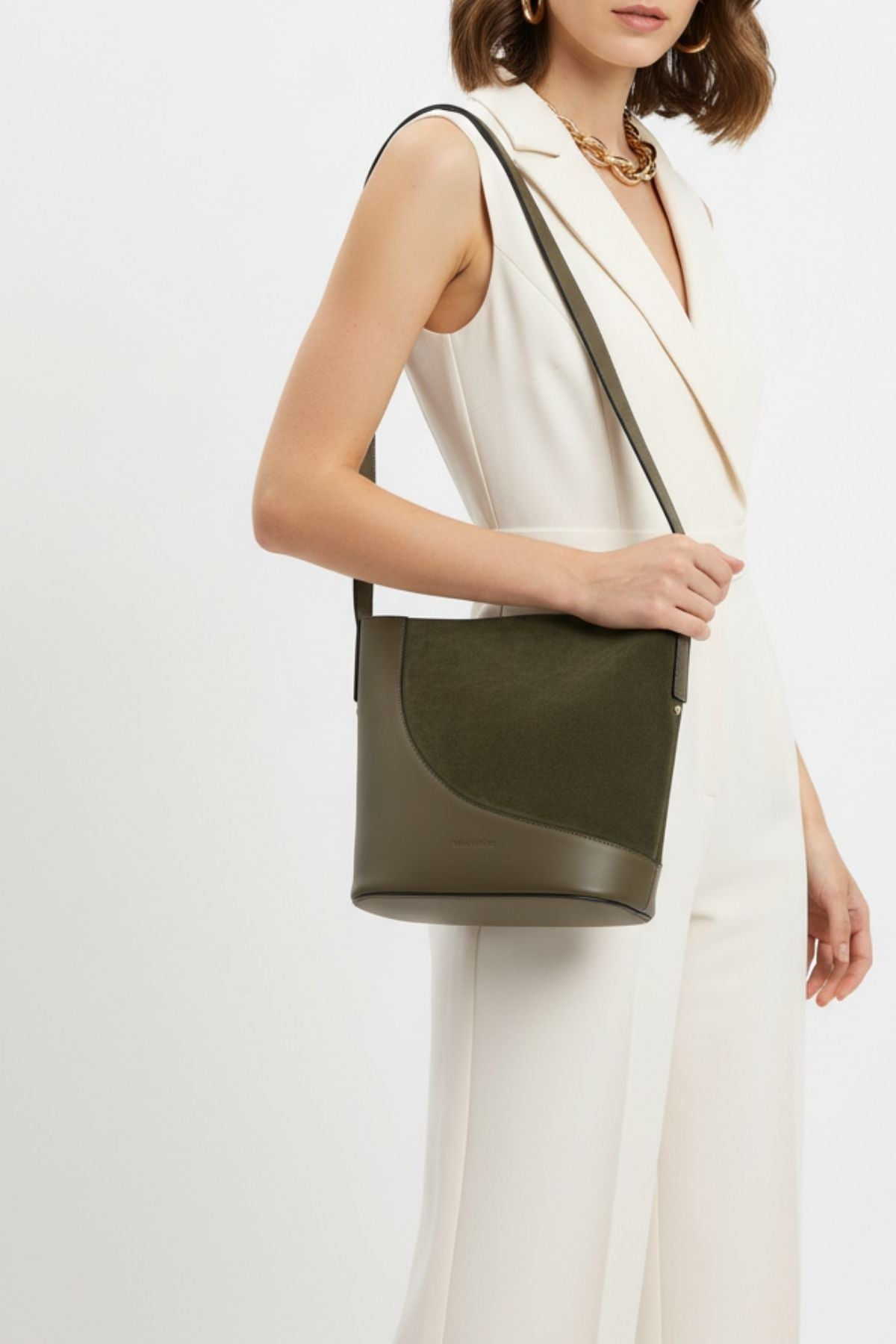 ADILE Kadın Hakiki Süet Deri Omuz Çantası