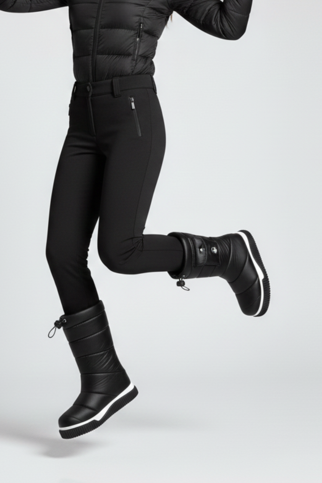 Benetton Oscar Kadın Kalın Taban Paraşüt Kumaş Siyah Kar Botu BN-50026