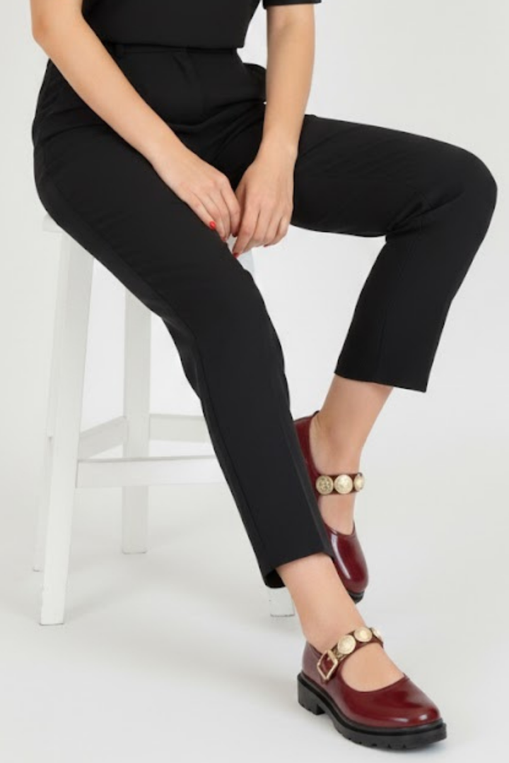 Okira Kadın Bordo Rugan Tokalı Oxford Ayakkabı