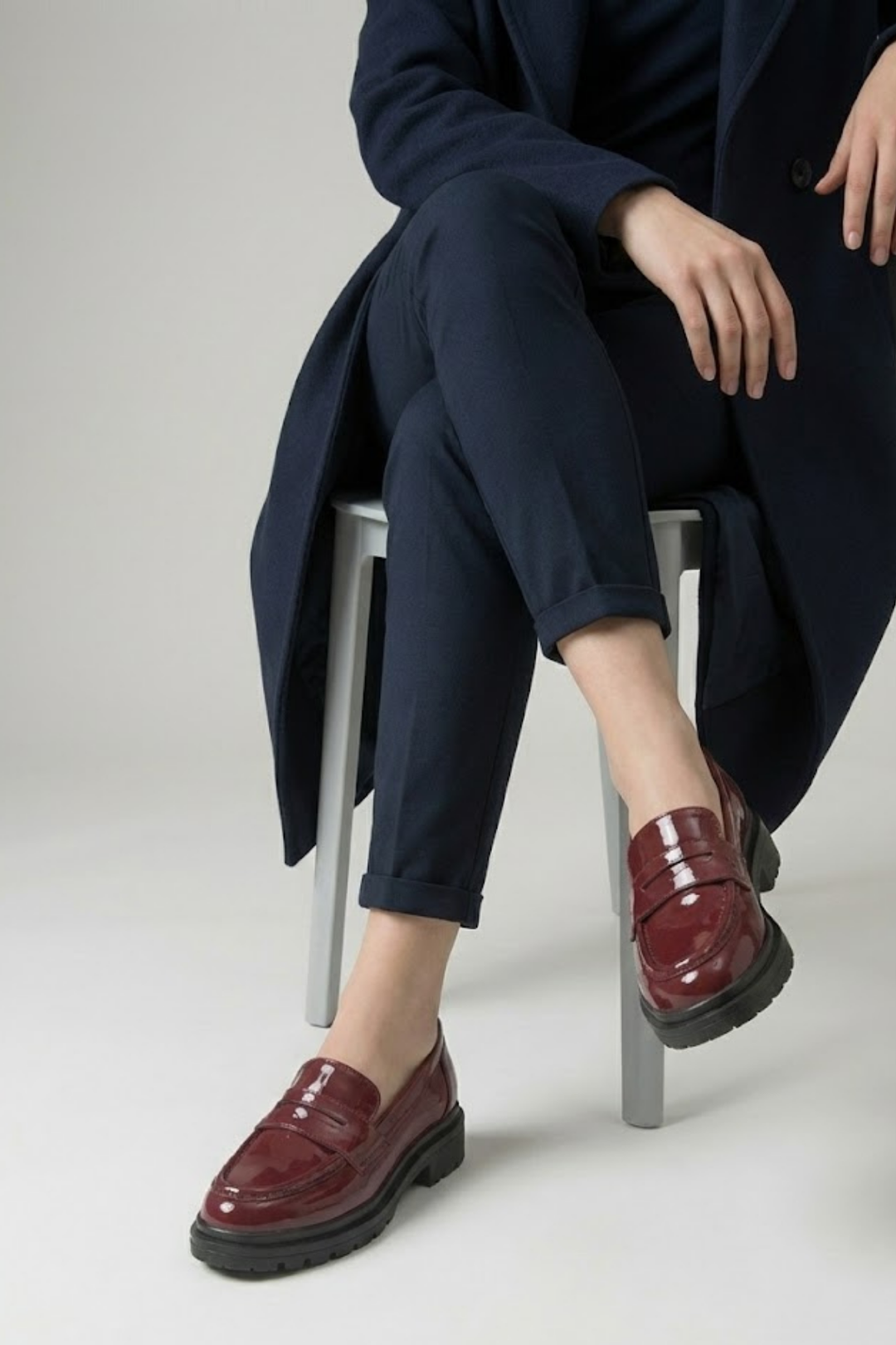 Narli Kadın Bordo Rugan Kalın Tabanlı Oxford Ayakkabı