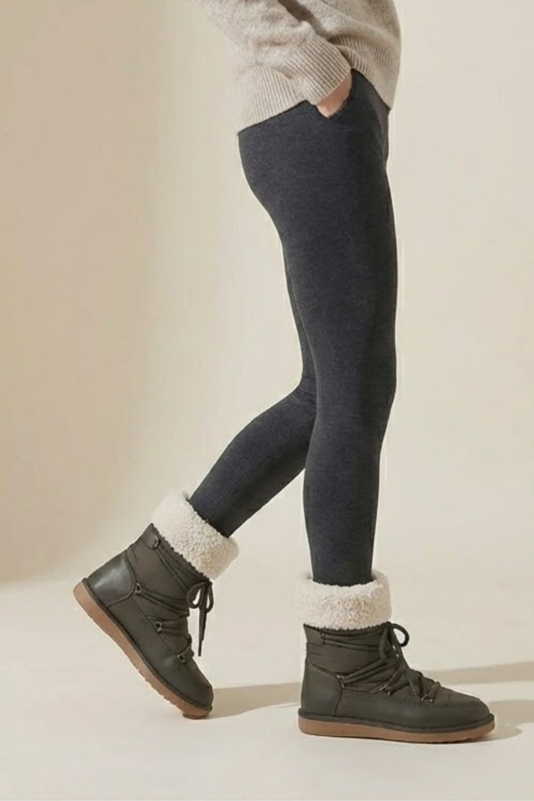 Rozanna Kadın Paraşüt Kumaş Haki Kar Botu